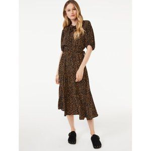 Split Neck Tiered Midi Dress by Scoop